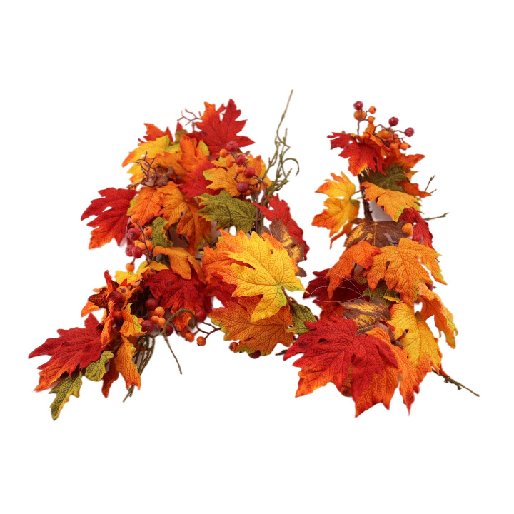 Artificial Fall Leaves Garland Simulation Colorful Maple Leaves Plants Hanging Vines For Home Wedding Party Garden Wall Decor