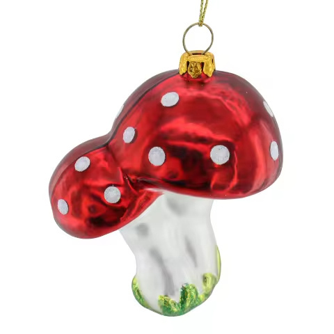 Mushroom Colossus Snail Shape Christmas Tree Decoration Pendant Glass Painted Window Party Decorations Beautiful Red Double