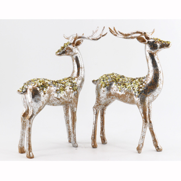 Shop Hotel Mall Decoration Customized Size  Resin Reindeer &Deer Sculpture Festival Party Christmas Deer Statue Decoration