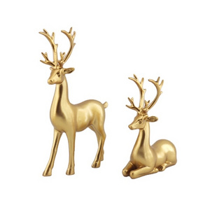 Shop Hotel Mall Decoration Customized Size  Resin Reindeer &Deer Sculpture Festival Party Christmas Deer Statue Decoration