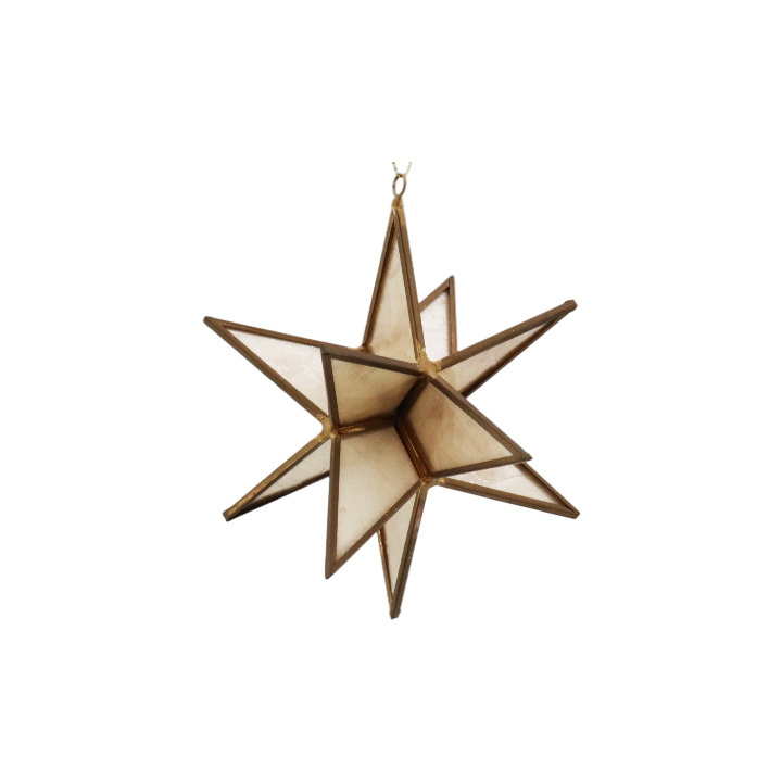 Zheng Tian Clear Glass Stained Star Creations Ornament Holiday Decor for Christmas Trees