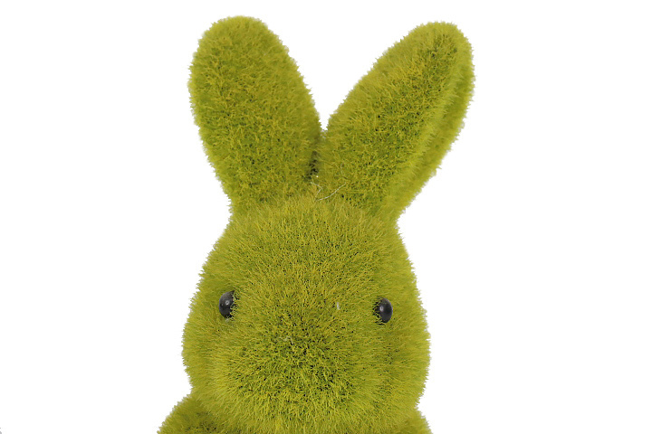 Outdoor Easter Decoration Easter Bunny Small Animal Figurines Decor Easter Green Flocking Rabbit Doll Decorations Resin Crafts