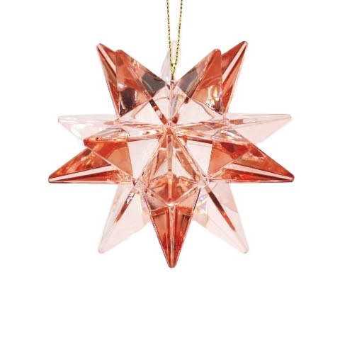 Acrylic Colorful Clear Plastic 3D Star Christmas Tree Hanging Ornament Christmas Acrylic Gifts Party Decoration Transparent Star