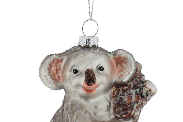 Wholesale Hand blown Hanging Christmas Decorative Painted Glass Cute Squirrel and Koala Figurine Festival Party Decorations