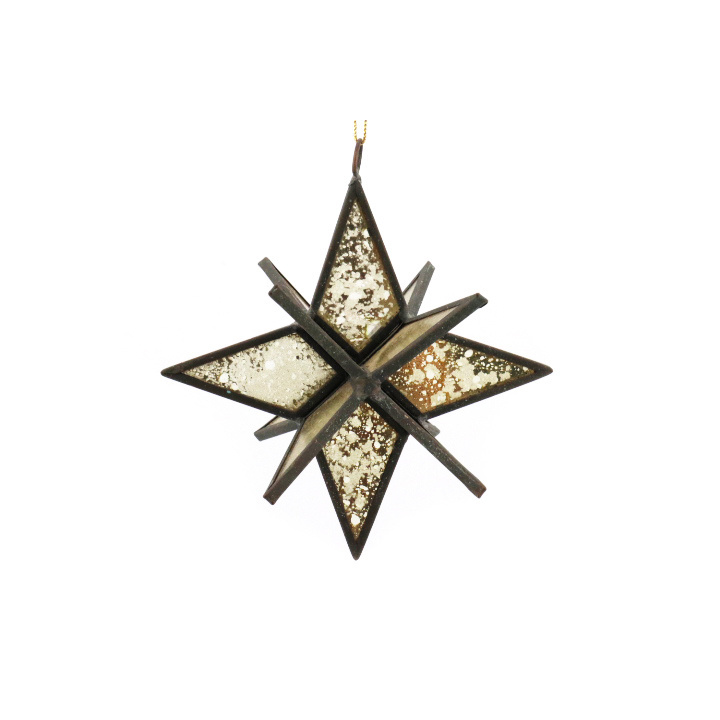 Zheng Tian Clear Glass Stained Star Creations Ornament Holiday Decor for Christmas Trees