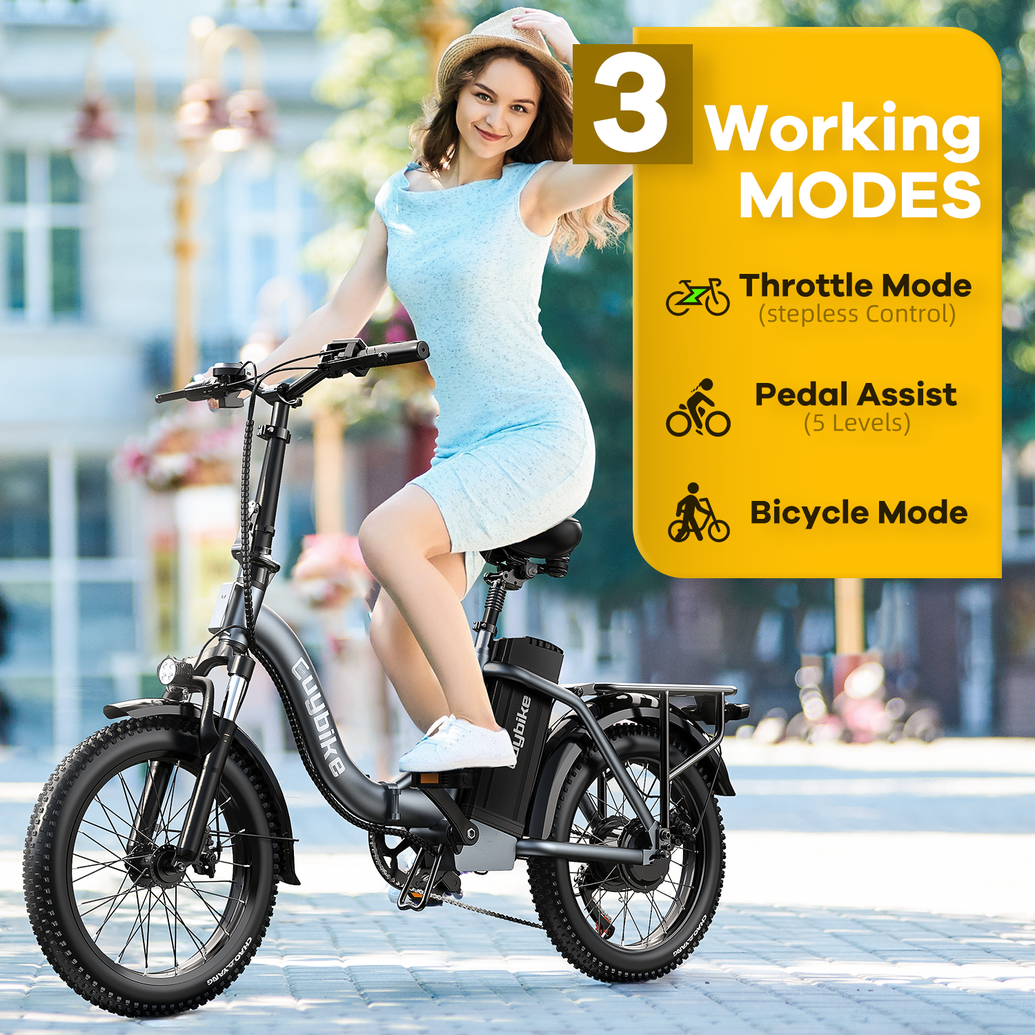 Hot Sell ZHENGBU EUY F7 20 Inch Step Through E-bike 750W 48V 15AH ebike Shimano 7 Speed Folding E Bike Fat Tire Electric Bike