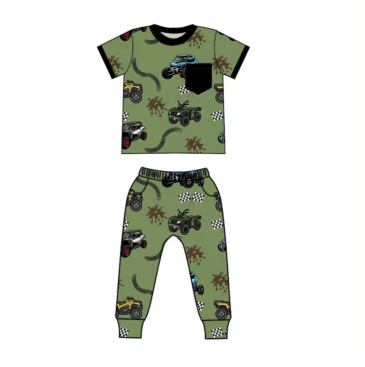 2024 Summer new boys rompers baby bamboo fiber jeep pattern pajamas newborn sleeveless jumpsuit