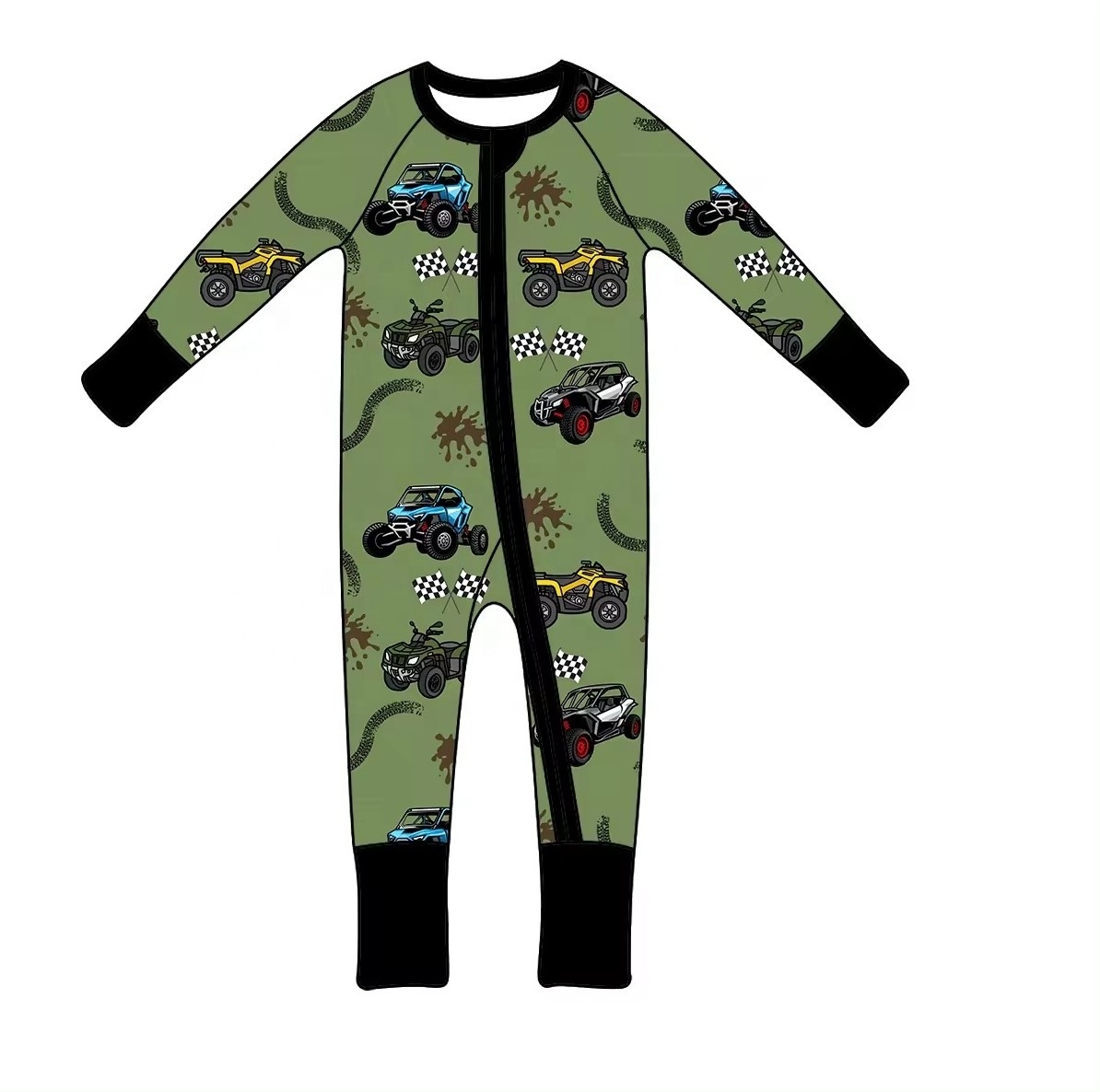 2024 Summer new boys rompers baby bamboo fiber jeep pattern pajamas newborn sleeveless jumpsuit