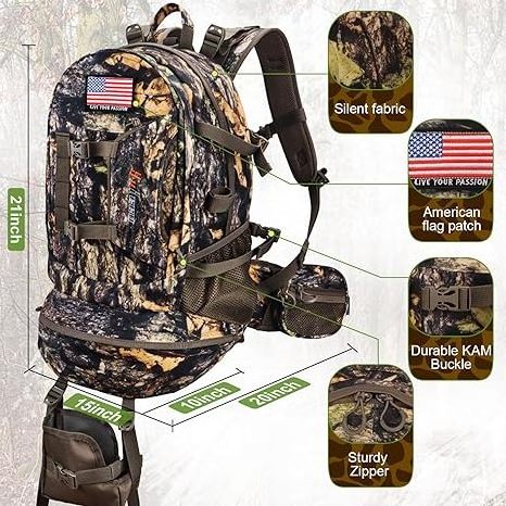 Wholesale Custom Durable Large Capacity Waterproof Camo Packs Hunting Archery Backpack For Sport Hiking Camping