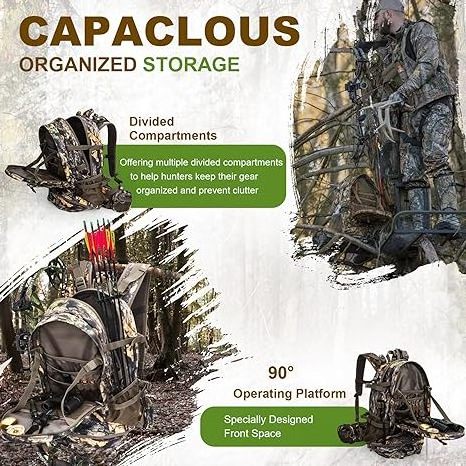 Wholesale Custom Durable Large Capacity Waterproof Camo Packs Hunting Archery Backpack For Sport Hiking Camping