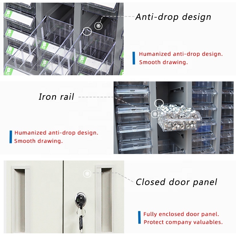 100 Drawers Metal Parts Cabinet Drawers 72 Compartment Bolt Bins Storage Industrial Metal Cabinet