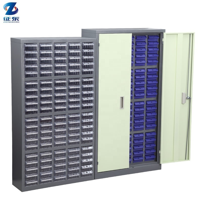 Workshop Small plastic spare parts electronic components organizer 100 drawers metal parts cabinet