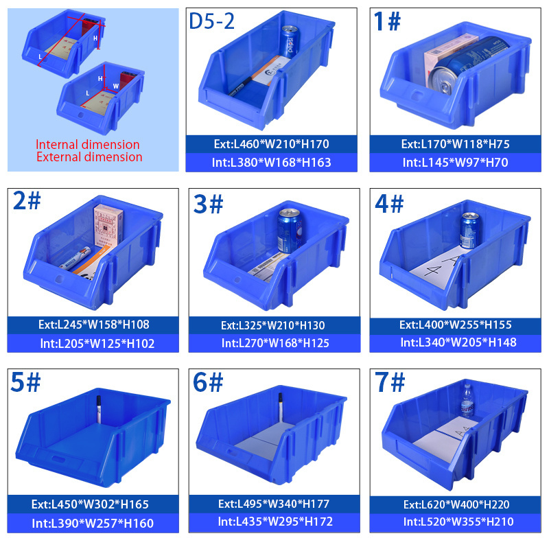 Warehouse Spare Part Storage White Plastic Storage Bin Stackable Storage Tool Plastic Shelf Bins