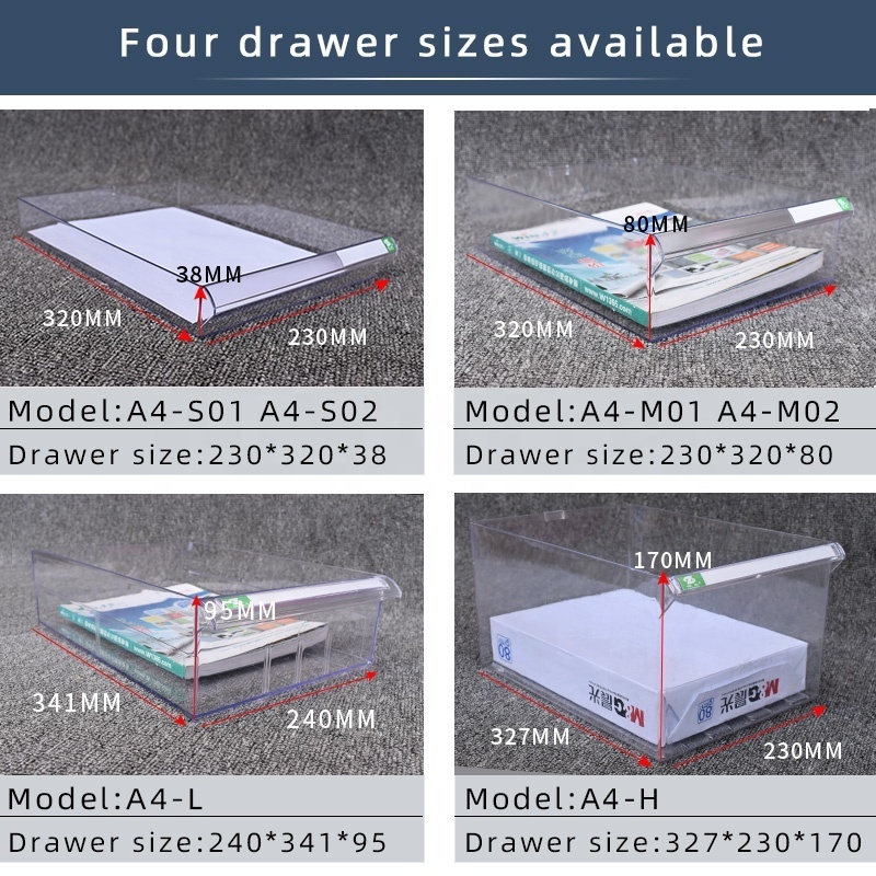 Efficiency storage desk storage a4 file cabinet clear plastic drawer organizers