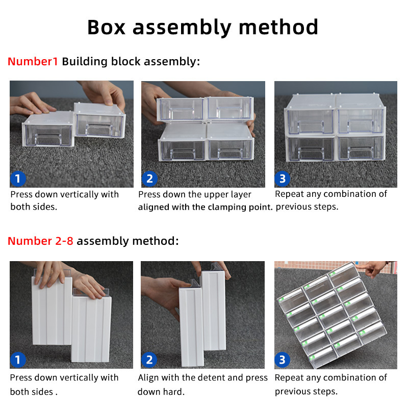 Clear Storage Drawers Office Organizer Desktop Plastic Small Parts Storage Drawers Lego Box Storage