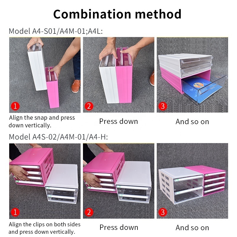 Efficiency storage desk storage a4 file cabinet clear plastic drawer organizers