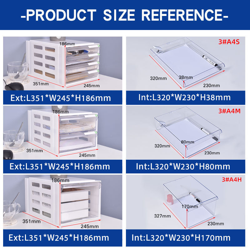 New Cabinet File Organizer Plastic Desk Organizer Japanese Desktop Storage Box Office Desk Drawer