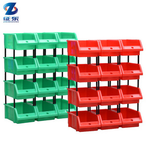 Open Front Storage Bins Plastic Organizer Large Warehouse Stackable Boxes Small Tools Parts Storage Bins