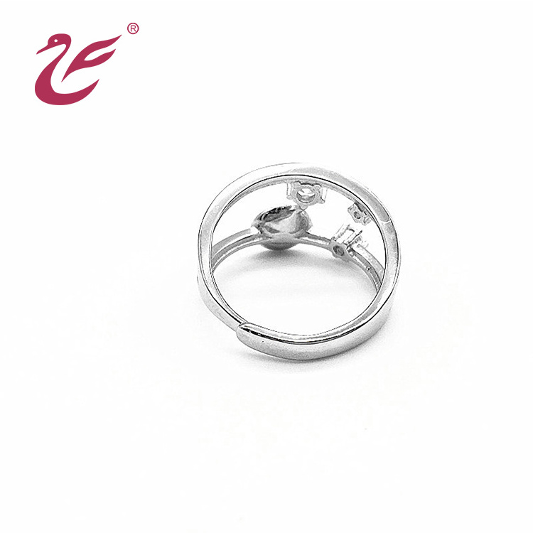 Wholesale custom ring mountings charming 925 Sterling silver ring designs for wedding pearls gemstone rings making