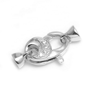 lobster claw buckle 925 Sterling silver luxury jewelry  lock charms draw string clasp Pearl necklace fashion zircon classy clasp