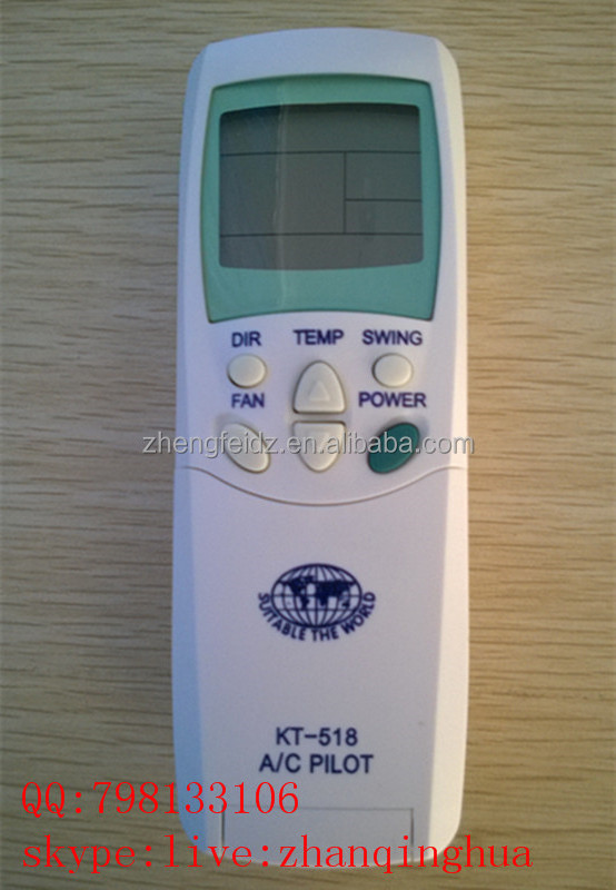 KT-518 UNIVERSAL REMOTE for SHANXING SHENGFENG,SHUANGLU SONGGE SOVA SUMMER SUNDURG TADIRAN TATUNG TCL TECO TIANDI MICOM TRANE