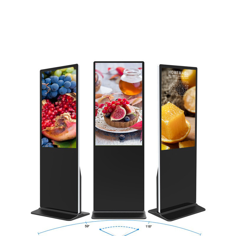 Customized Floor Stand 4K Digital Signage Display and Player High Brightness Tempered Glass Indoor LCD 43 Inch Silver Grey 16.7M