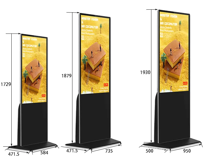 Floor Standing Digital Signage and Display Window System LCD Screen Totem Kiosks 65 Inch Indoor Advertising Playing Equipment