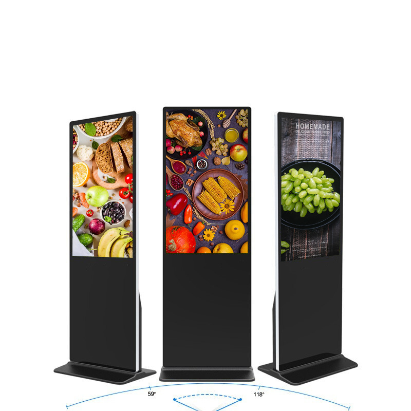 Customized Floor Stand 4K Digital Signage Display and Player High Brightness Tempered Glass Indoor LCD 43 Inch Silver Grey 16.7M