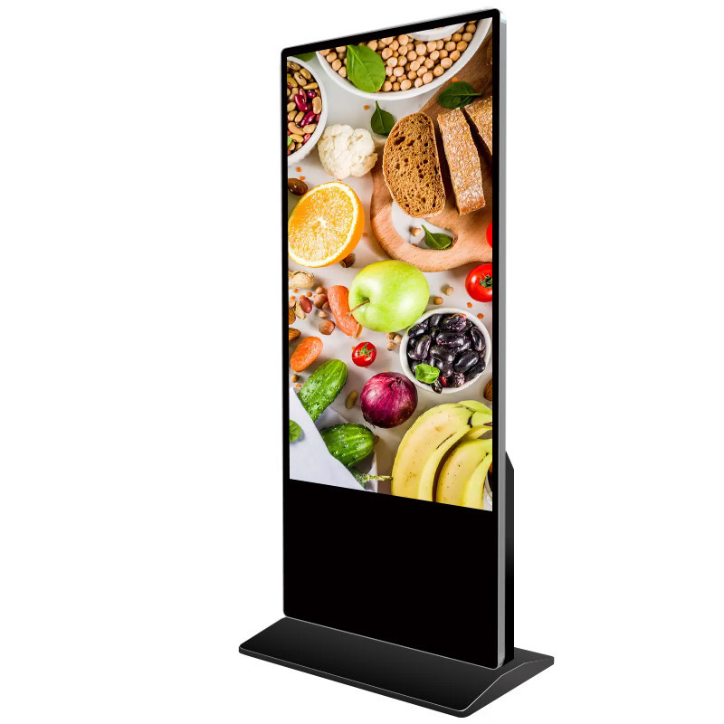 Customized Floor Stand 4K Digital Signage Display and Player High Brightness Tempered Glass Indoor LCD 43 Inch Silver Grey 16.7M