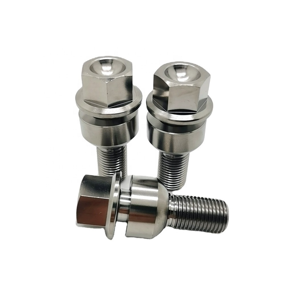 Manufacturer with nice surface Titanium Lug Wheel bolts M14x1.5 for Racing Cars titanium wheel bolt m12 1.25  for Automobile