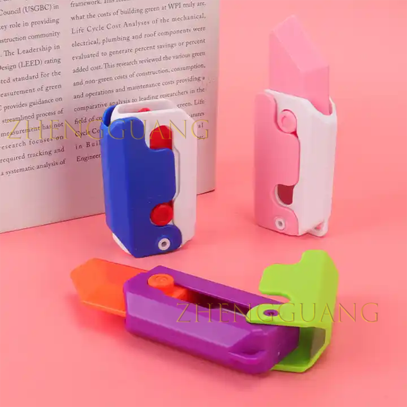 Zhengguang Toys Tiktok Popular 3D Gravity Knife Plastic Mini 3D Radish Knife Decompression Net Red Children Toys Radish Knife