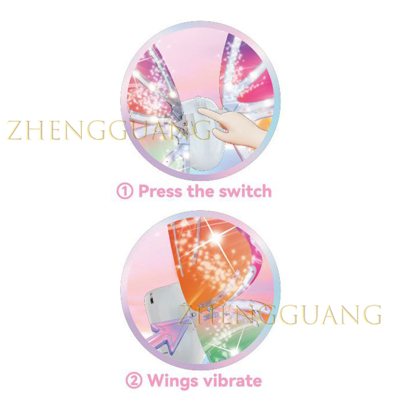 Zhengguang Simulated Butterfly Swing Moving Light Up Butterfly Wings Girls Dress Up Electric Led Fairy Butterfly Wings