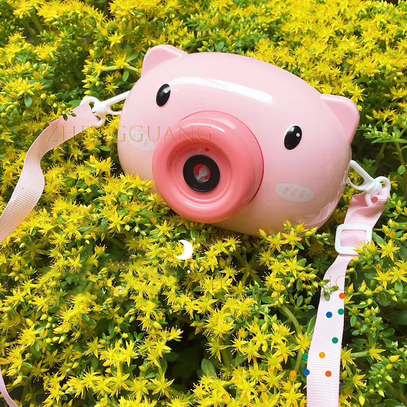 Zhengguang Kids Automatic Bubble Camera Toy With Led Flashing Lights Music Camera Bubble Machine Cartoon Bubble Camera Toy Pig