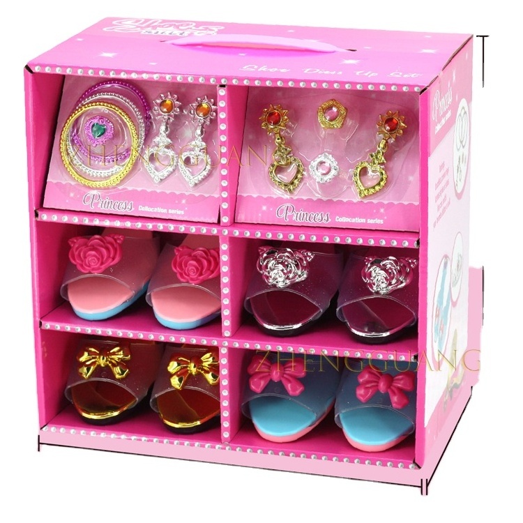 ZG Kids pretend beauty play jewelry toys dress up fashion beauty play set princess with shoes