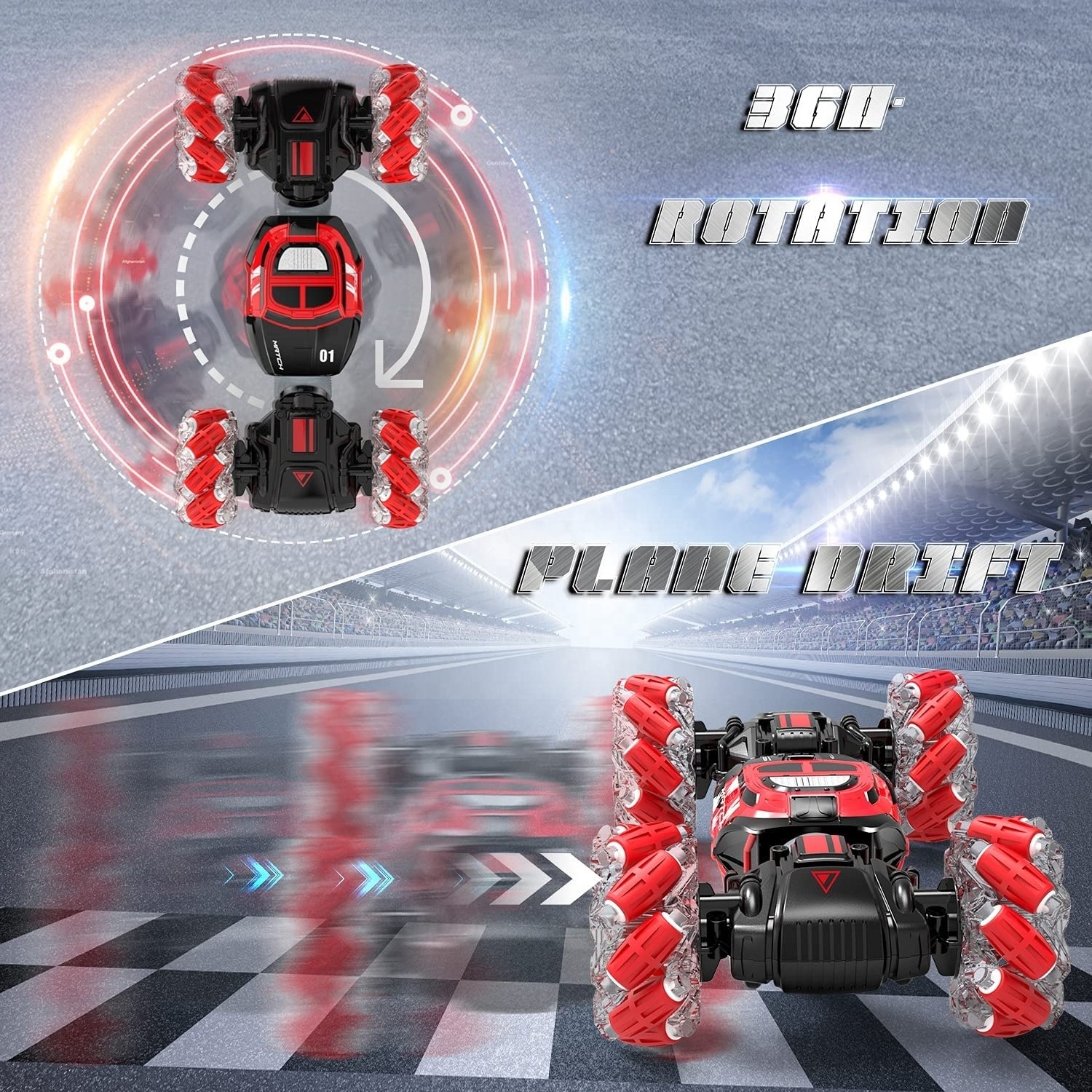 ZhengGuang High Quality Double Side 4X4 RC Stunt Car Kids Radio Control Toys Hand Controlled Gesture RC Car With Music And Light