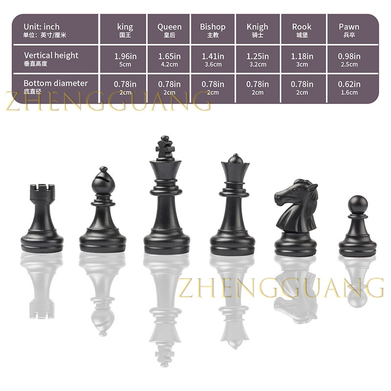 Zhengguang Toys Magnetic Travel Chess and Backgammon Game Set Eco-Friendly Plastic Board for Children Adults for Tournaments