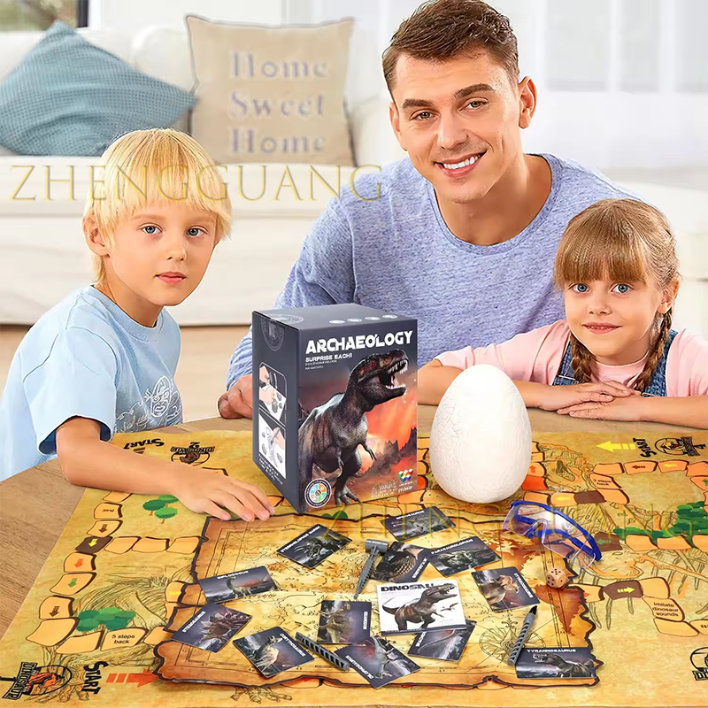 Zhengguang Toys New 12 Dinosaur Archaeological Toys Kids Set Dig Big Egg Toy Fossils Dinosaur Fossils Set With Map And Tool