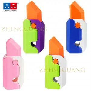 Zhengguang Toys Tiktok Popular 3D Gravity Knife Plastic Mini 3D Radish Knife Decompression Net Red Children Toys Radish Knife