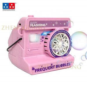 Zhengguang Toys Summer Outdoor Plastic Toys Battery Music Light Bubble Camera Automatic Bubble Machine Gun For Kids