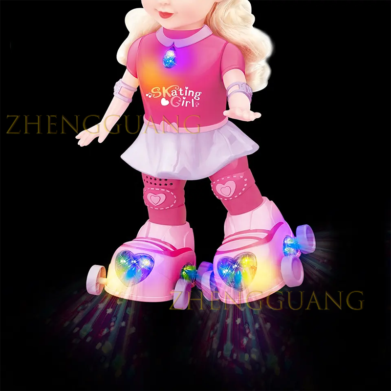 Zhengguang Toys Fashion Doll For Kids Skating Girl Toy With Light And Music BO Plastic Remote Control RC Toy