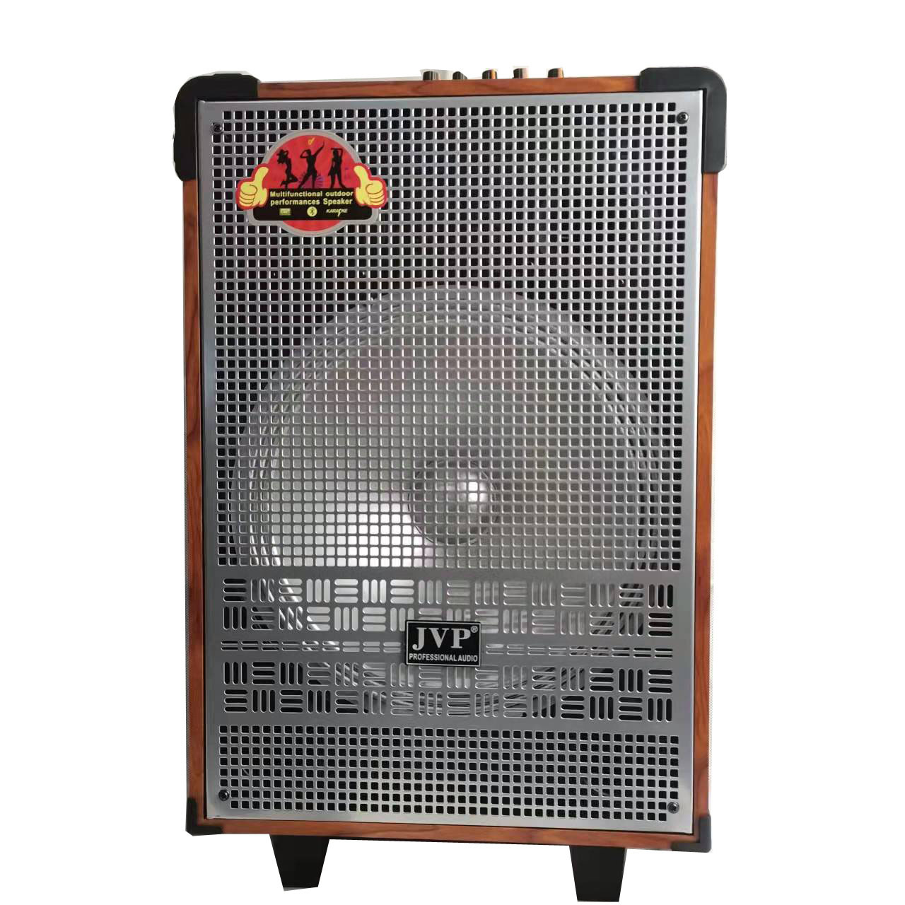 NDR High Quality Mobile WOOD  Speaker outdoor 8 Inch Trolley Outdoor Party Portable BT Speaker With Led Display