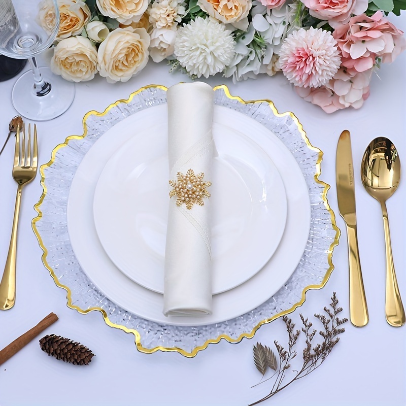 13 inch rose gold PS plastic rattan charger plate wholesale wedding party reusable charger plate cheap elegant