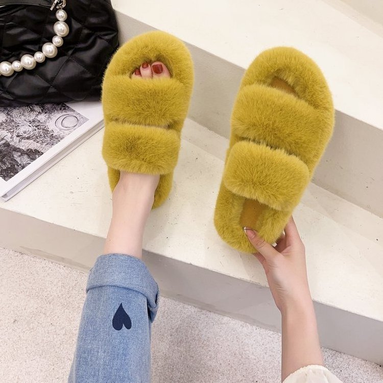 2023 house yezy furry plush sneaker slippers indoor womens slippers