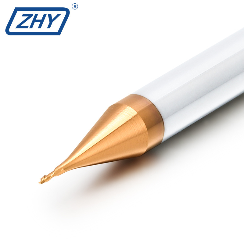 ZHY 0.3mm ultra micro diameter 0.15mm carbide end mills high precision processing milling cutters