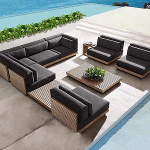 Hot Sale Modern Patio Outdoor Furniture Garden Teak Wooden Outdoor Sofa Set