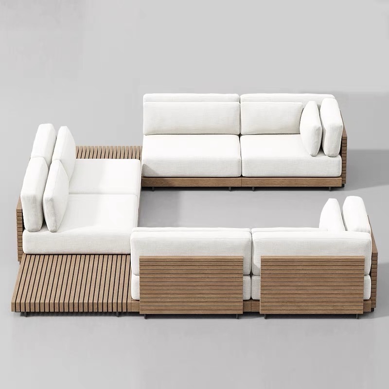 Hot Sale Modern Patio Outdoor Furniture Garden Teak Wooden Outdoor Sofa Set