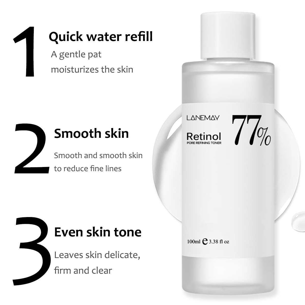 OEM 100ml Anti-aging Retinol Essence Toner Remove Wrinkles Hydrating Retinol Facial Toner repair glowing skin serum with retinol