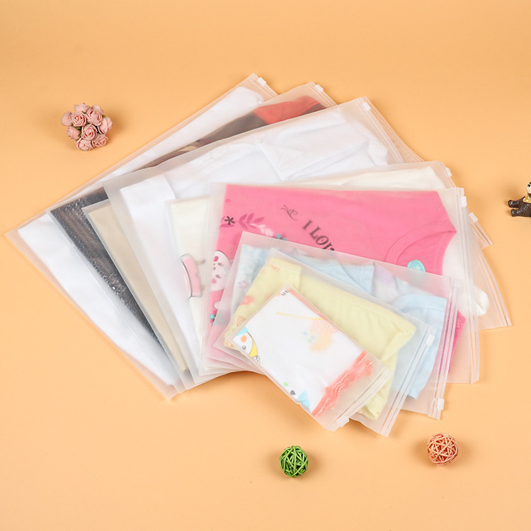 100% Compostable Biodegradable Medium plastic frosted zipper bag for t-shirt short sleeve packaging