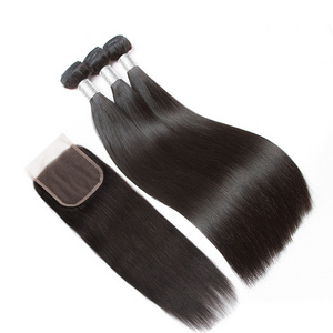 10A Cambodian Human Hair Bundles With Closure,Bundles With Closure Human Hair,Bundles And Closure Set