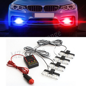 4*3 LED Strobe Lights For Car  Grill Warning Lamp 12V Car Motorcycle Flasher  Flashlight